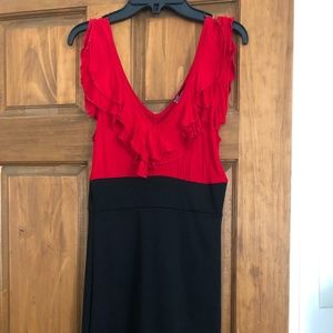 Red and Black Bodycon Dress